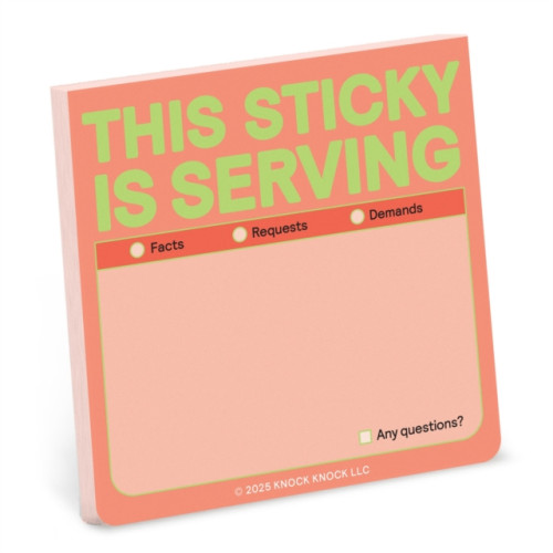 Knock Knock Knock Knock This Sticky Is Serving Sticky Note (Pastel Version)