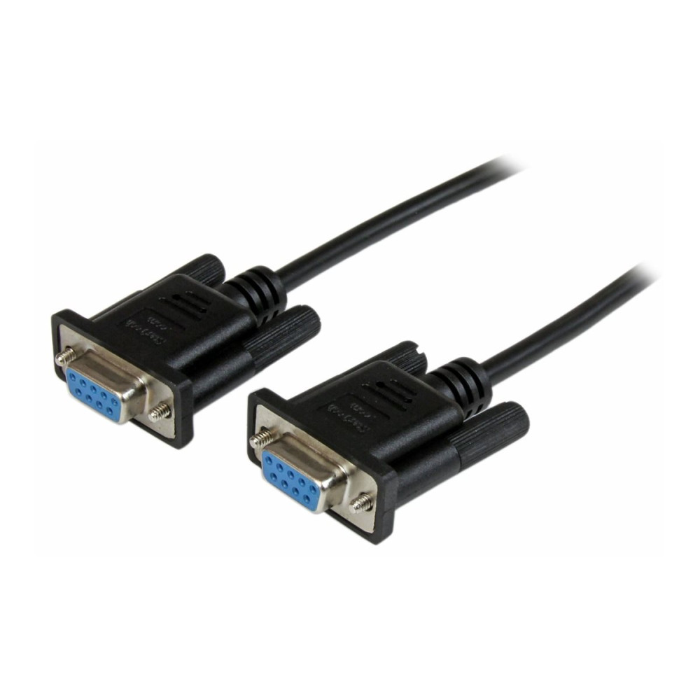 Produktbild för StarTech.com 1 m svart DB9 RS232 seriell nollmodemskabel F/F - nollmodemkabel - DB-9 till DB-9 - 1 m