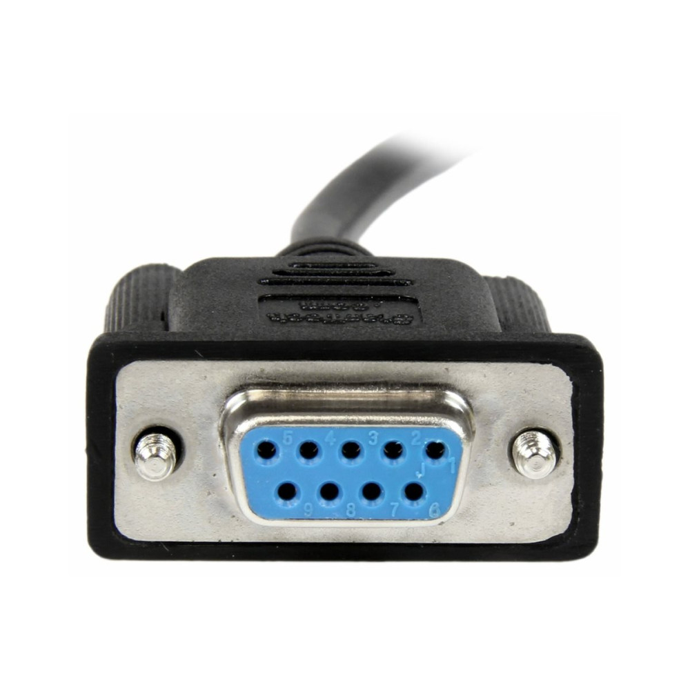 Produktbild för StarTech.com 1 m svart DB9 RS232 seriell nollmodemskabel F/F - nollmodemkabel - DB-9 till DB-9 - 1 m