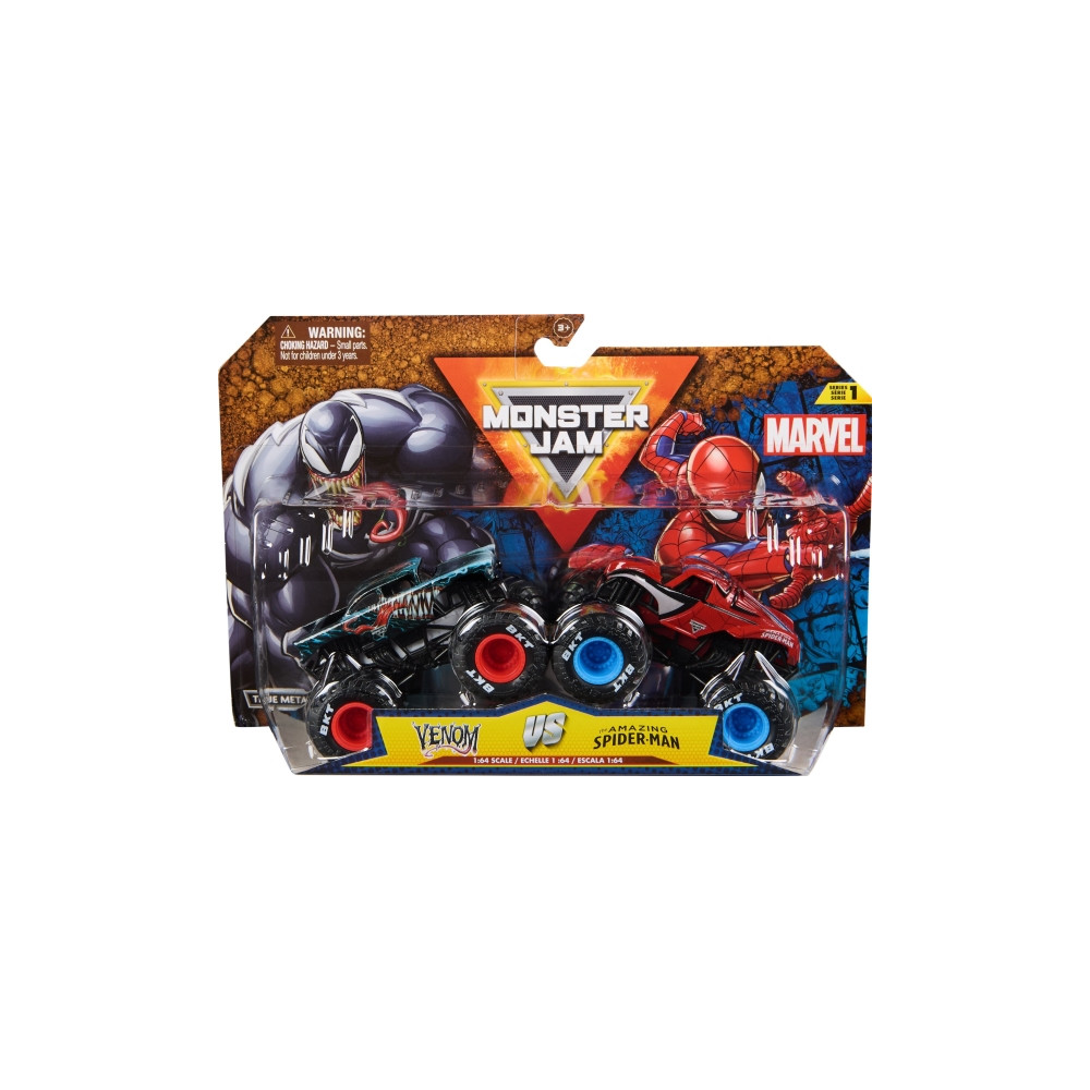 Produktbild för Monster Jam 1:64 Marvel 2-pack