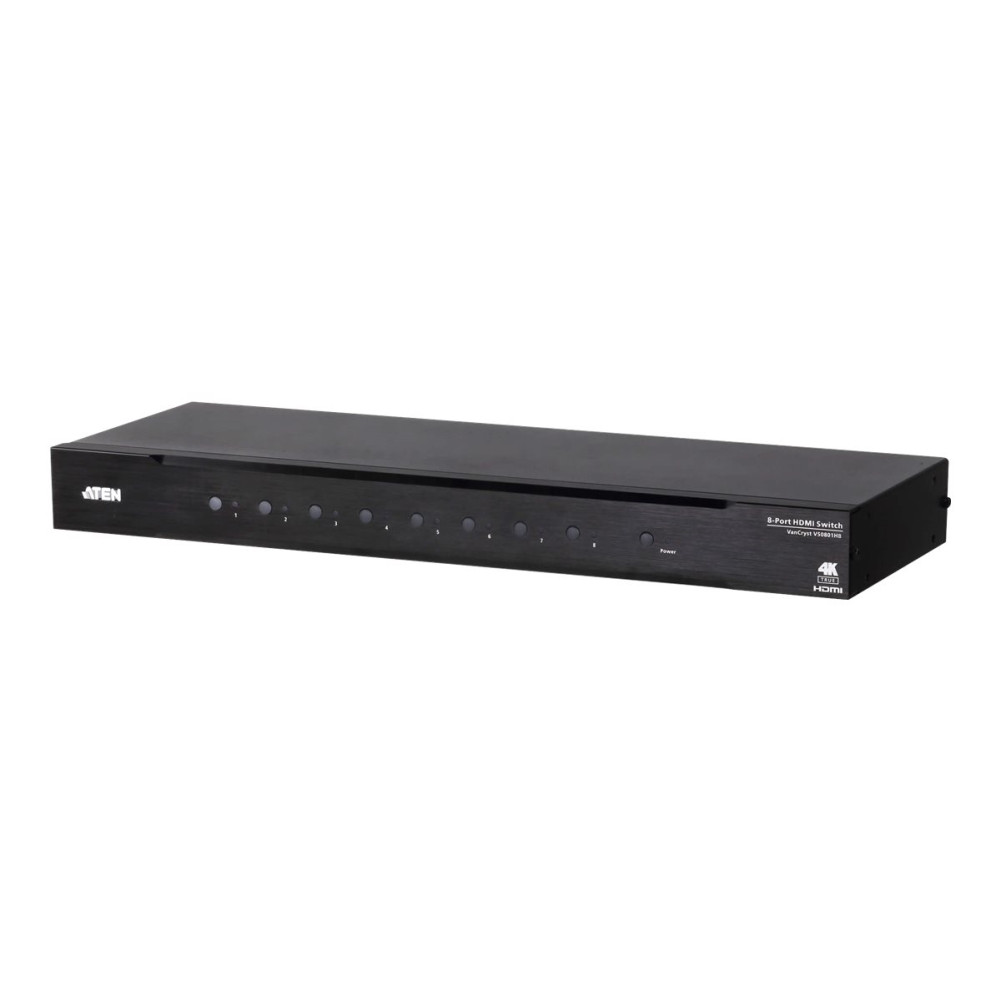Produktbild för ATEN VanCryst VS0801HB 8-Port True 4K HDMI Switch - video-/ljudomkopplare - 8 portar - rackmonterbar