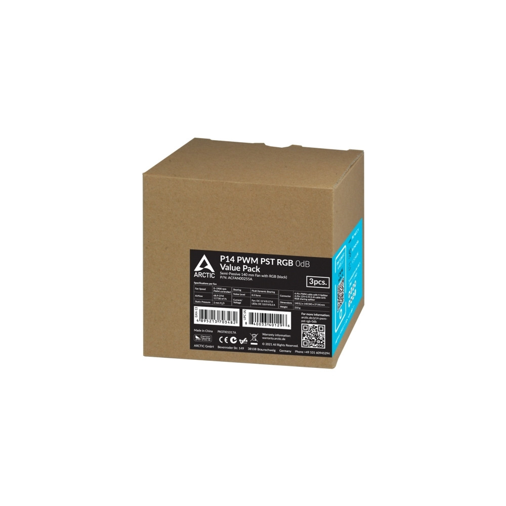 Produktbild för ARCTIC P14 PWM PST - Value Pack - lådfläkt