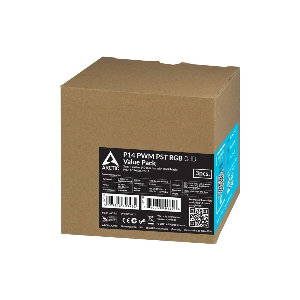 Produktbild för ARCTIC P14 PWM PST - Value Pack - lådfläkt