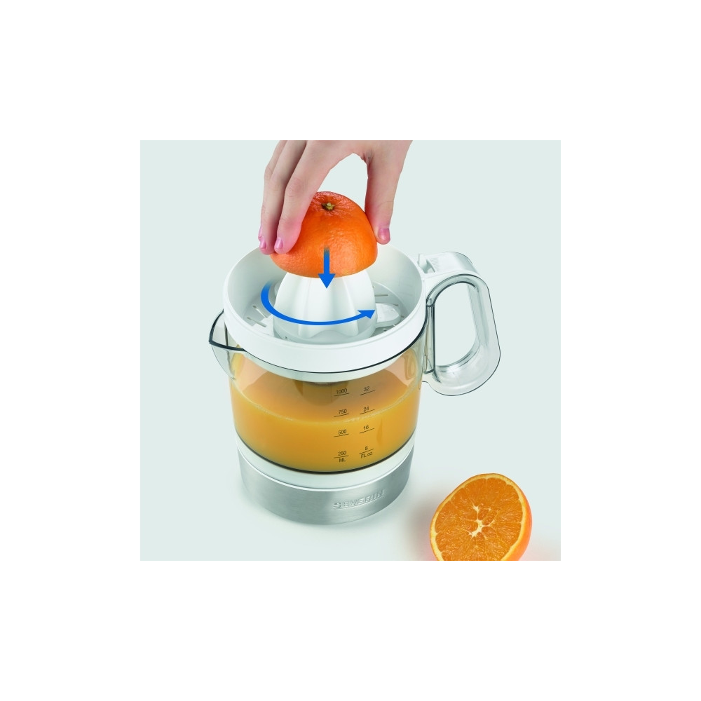 Produktbild för SEVERIN CP 3535 - citruspress - borstat rostfritt stål/vit