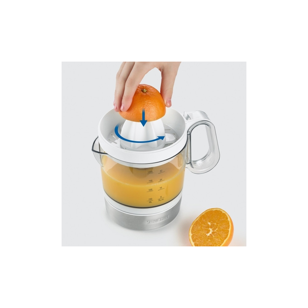 Produktbild för SEVERIN CP 3535 - citruspress - borstat rostfritt stål/vit