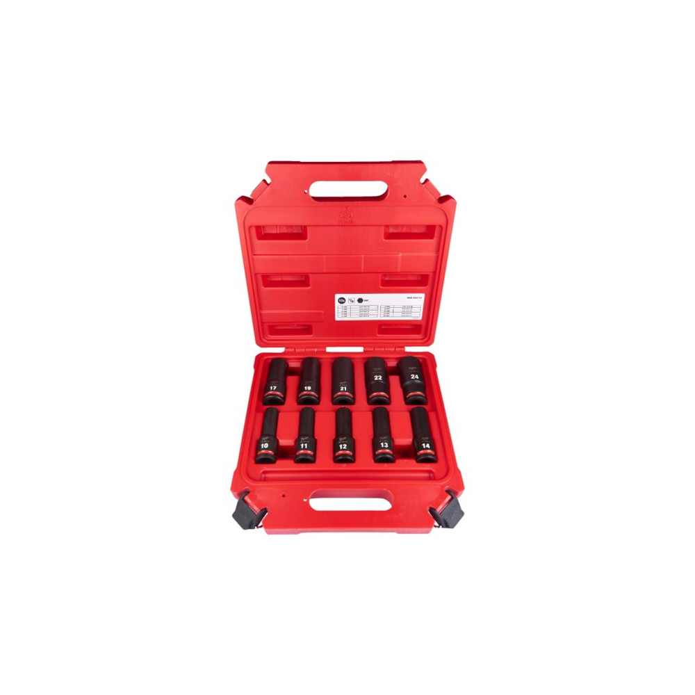 Produktbild för Milwaukee Shockwave Impact Duty slagsocketsats - 10 delar