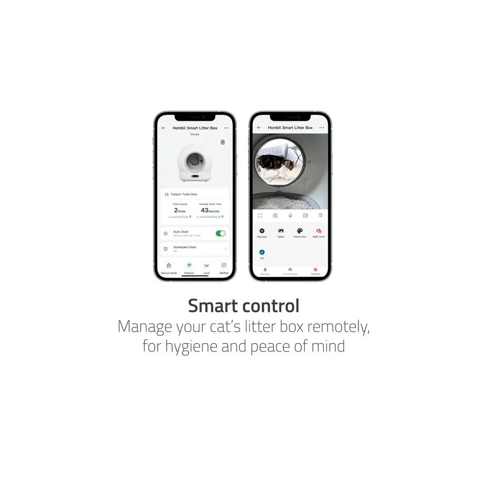 Produktbild för Hombli Smart kattlåda med kamera