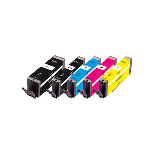 Peach Peach Multi Pack - 5-pack - S - svart, gul, cyan, magenta, foto-svart - kompatibel - bläckpatron (alternativ för: Canon CLI-551, Canon PGI-550)