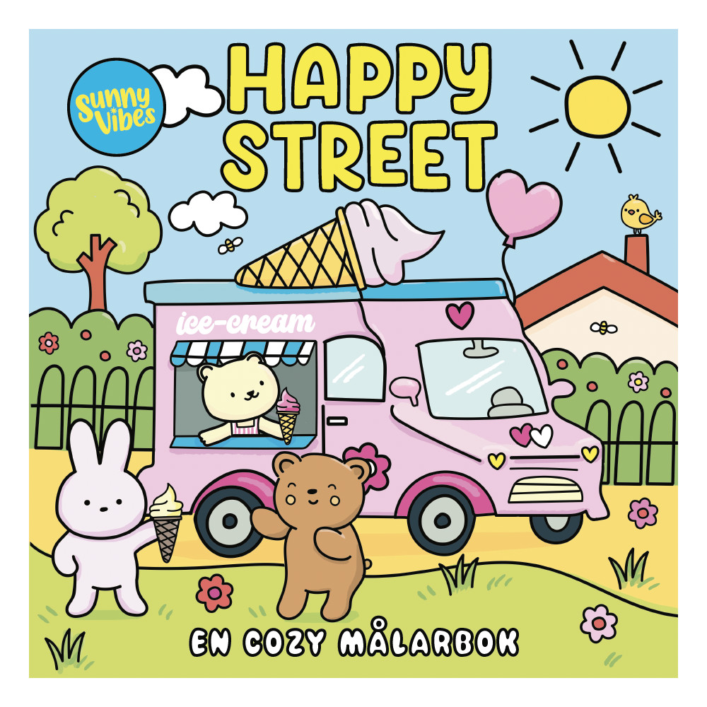 Produktbild för Happy Street. En cozy målarbok (häftad)