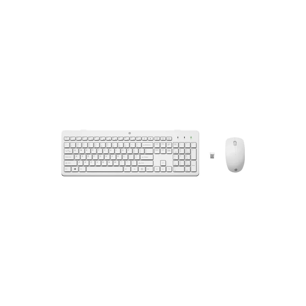 Produktbild för HP 230 - sats med tangentbord och mus - QWERTY - engelska - vit Inmatningsenhet