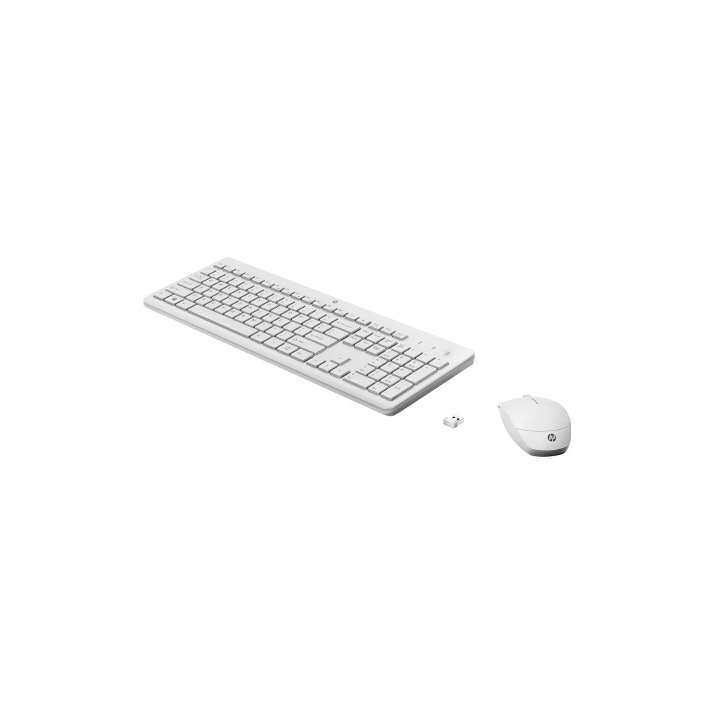 Produktbild för HP 230 - sats med tangentbord och mus - QWERTY - engelska - vit Inmatningsenhet