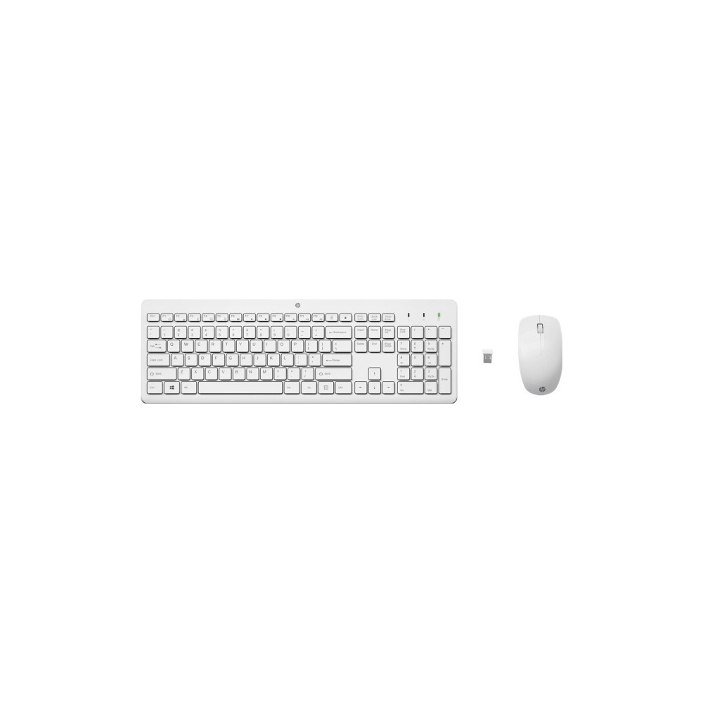 Produktbild för HP 230 - sats med tangentbord och mus - QWERTY - engelska - vit Inmatningsenhet
