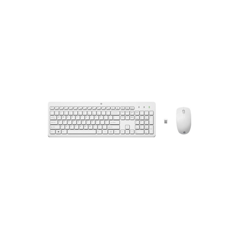 Produktbild för HP 230 - sats med tangentbord och mus - QWERTY - engelska - vit Inmatningsenhet