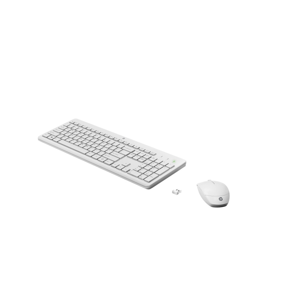 Produktbild för HP 230 - sats med tangentbord och mus - QWERTY - engelska - vit Inmatningsenhet
