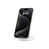 Produktbild för Belkin BoostCharge trådlöst laddställ - magnetisk, hopfällbar, med Qi2 - + växelströmsadapter - 15 watt