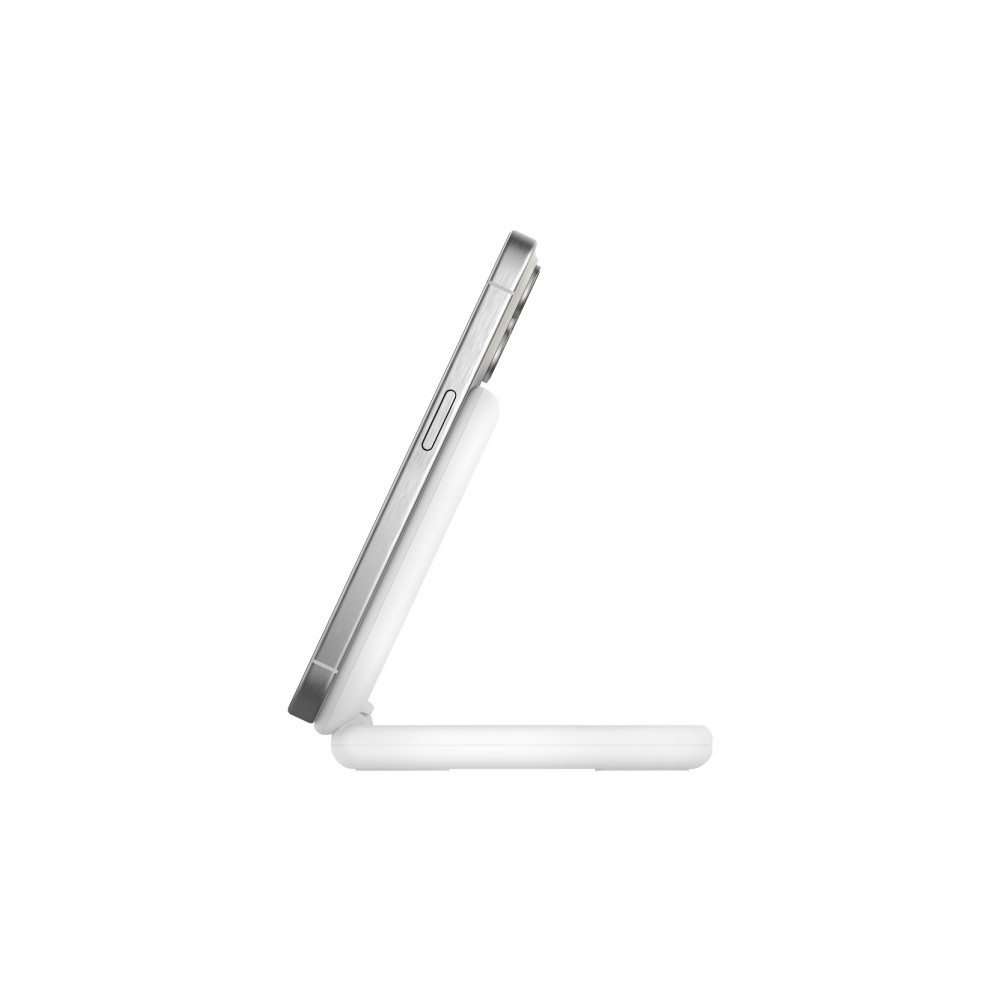 Produktbild för Belkin BoostCharge trådlöst laddställ - magnetisk, hopfällbar, med Qi2 - + växelströmsadapter - 15 watt
