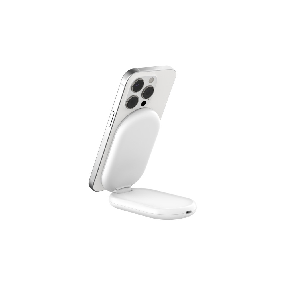 Produktbild för Belkin BoostCharge trådlöst laddställ - magnetisk, hopfällbar, med Qi2 - + växelströmsadapter - 15 watt