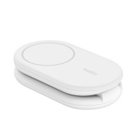 Produktbild för Belkin BoostCharge trådlöst laddställ - magnetisk, hopfällbar, med Qi2 - + växelströmsadapter - 15 watt
