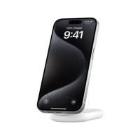 Produktbild för Belkin BoostCharge trådlöst laddställ - magnetisk, hopfällbar, med Qi2 - + växelströmsadapter - 15 watt