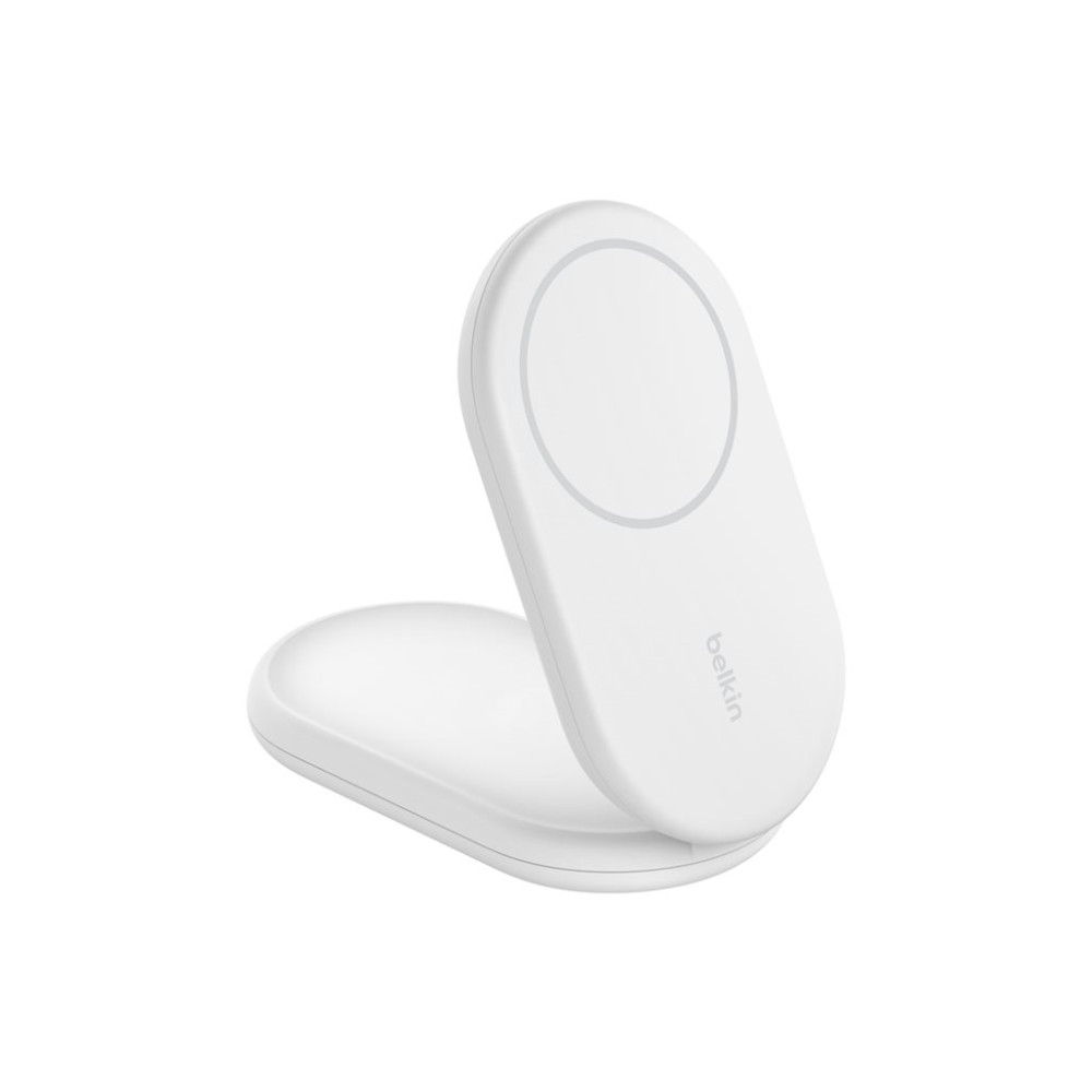 Produktbild för Belkin BoostCharge trådlöst laddställ - magnetisk, hopfällbar, med Qi2 - + växelströmsadapter - 15 watt