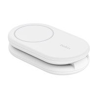 Produktbild för Belkin BoostCharge trådlöst laddställ - magnetisk, hopfällbar, med Qi2 - + växelströmsadapter - 15 watt