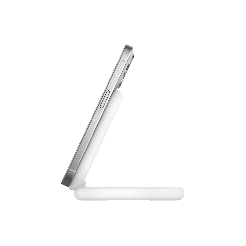 Produktbild för Belkin BoostCharge trådlöst laddställ - magnetisk, hopfällbar, med Qi2 - + växelströmsadapter - 15 watt