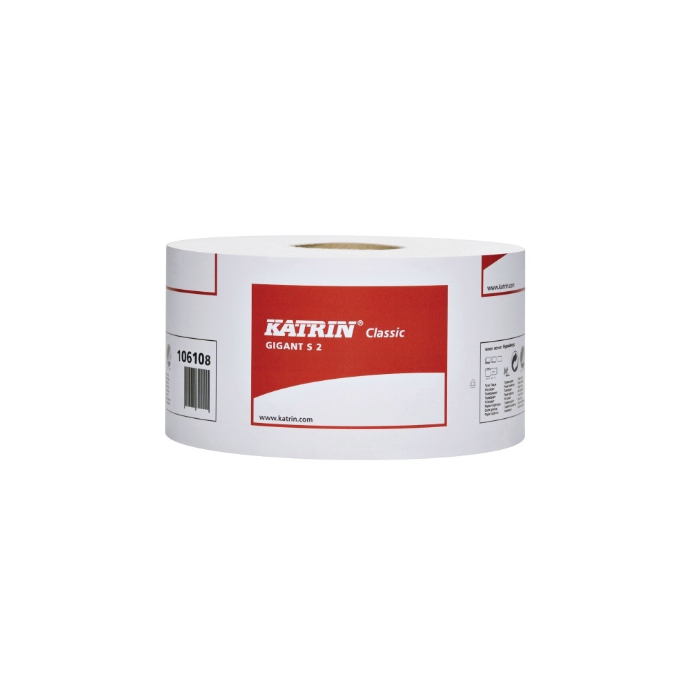 Produktbild för Katrin Classic Gigant S 2 - toalettpapper - 1600 ark - rulle - 200 m - vit (paket om 12)