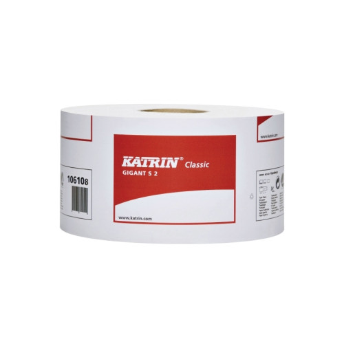 KATRIN Katrin Classic Gigant S 2 - toalettpapper - 1600 ark - rulle - 200 m - vit (paket om 12)