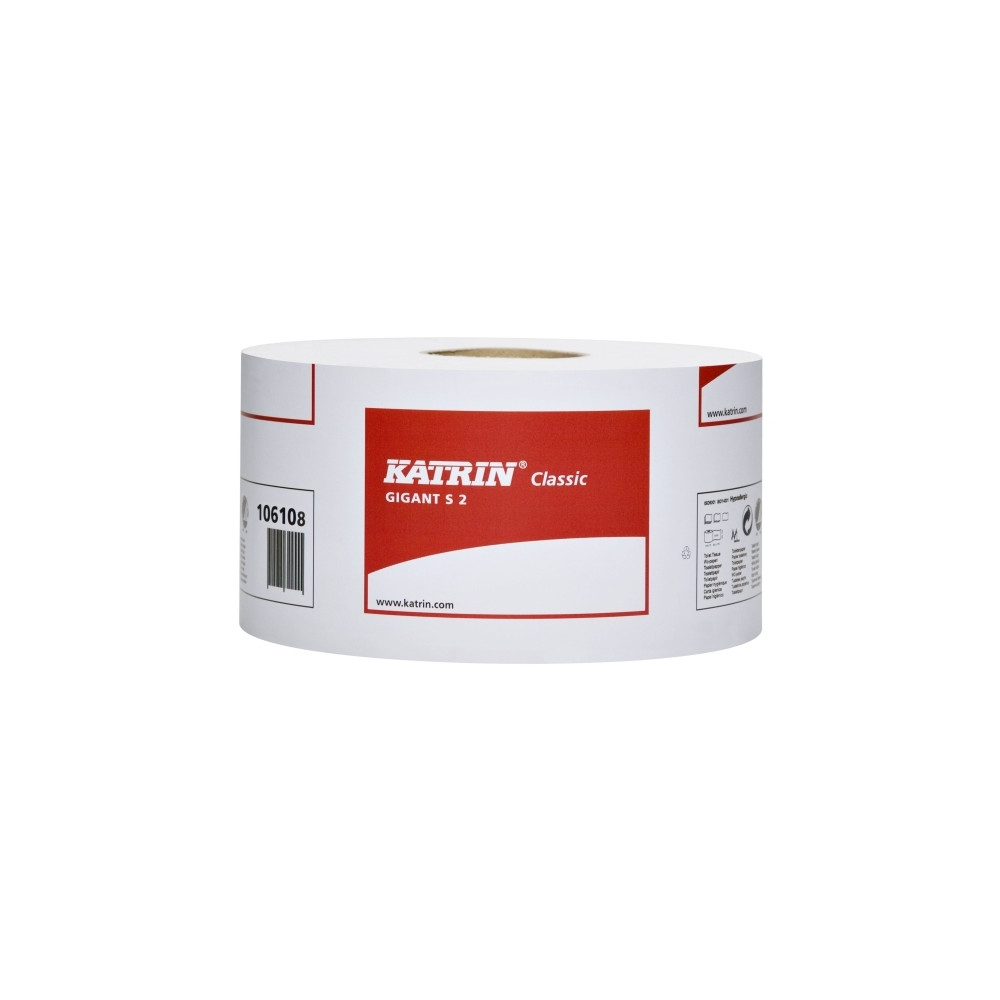 Produktbild för Katrin Classic Gigant S 2 - toalettpapper - 1600 ark - rulle - 200 m - vit (paket om 12)