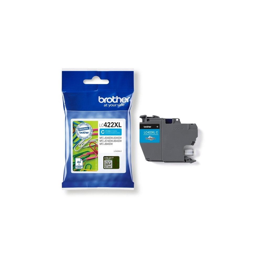 Produktbild för Brother LC422XLC - Lång livslängd - cyan - original - bläckpatron