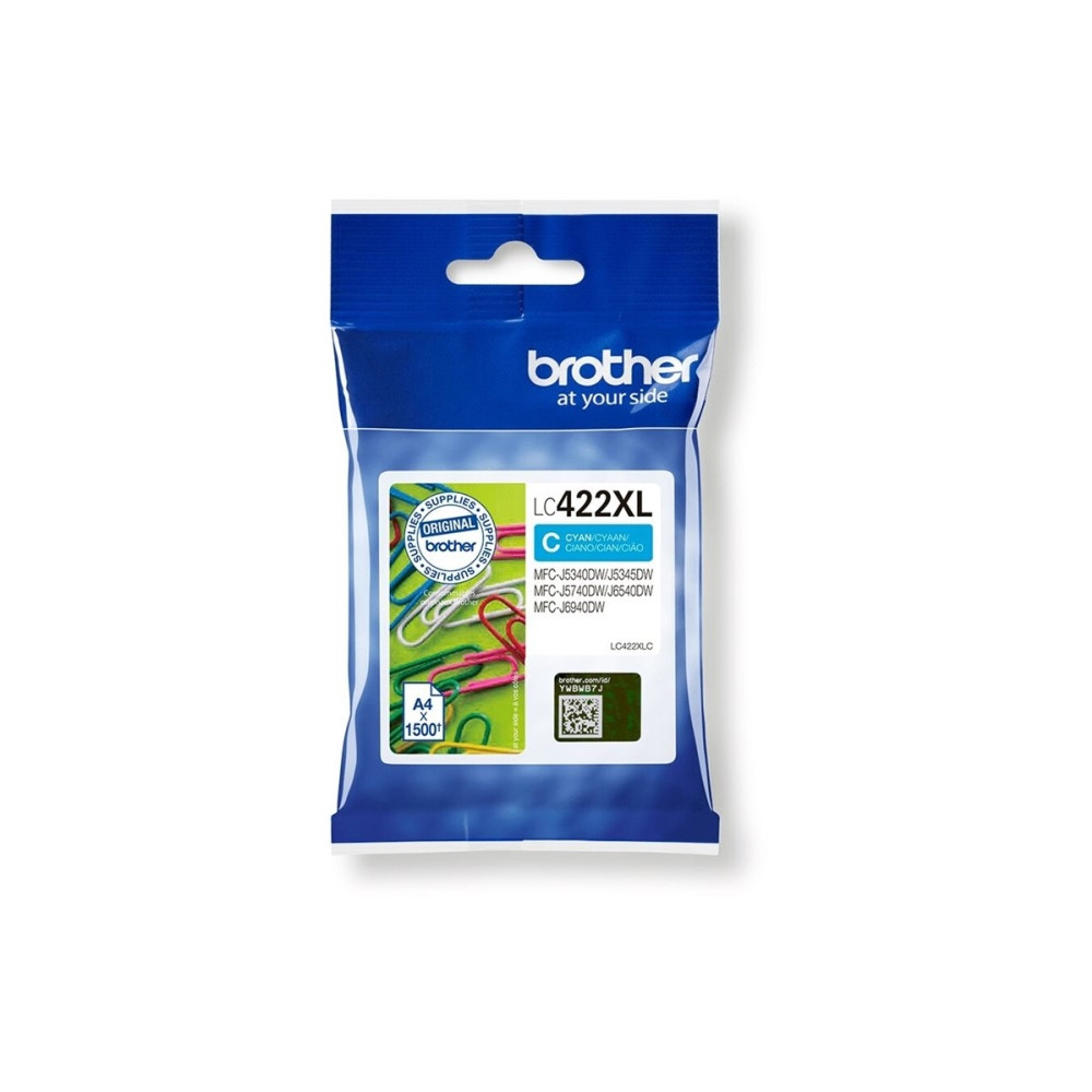 Produktbild för Brother LC422XLC - Lång livslängd - cyan - original - bläckpatron