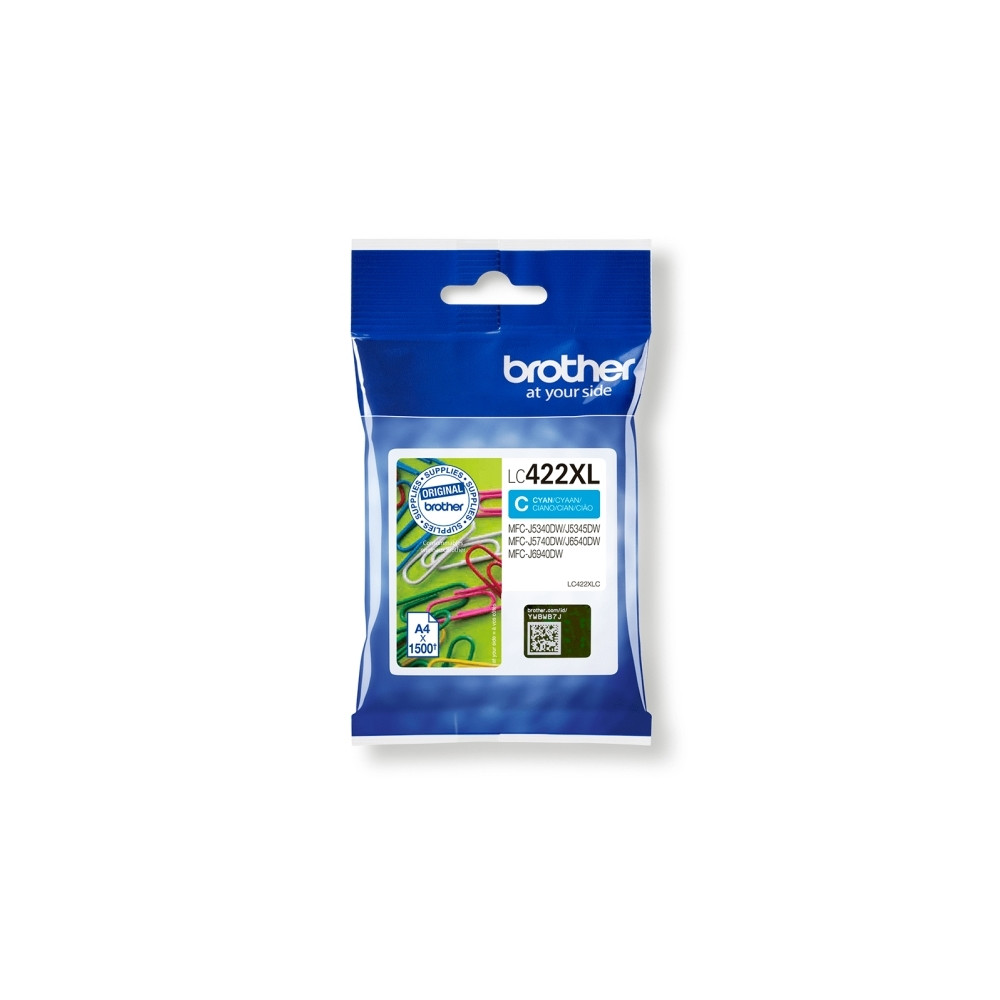 Produktbild för Brother LC422XLC - Lång livslängd - cyan - original - bläckpatron