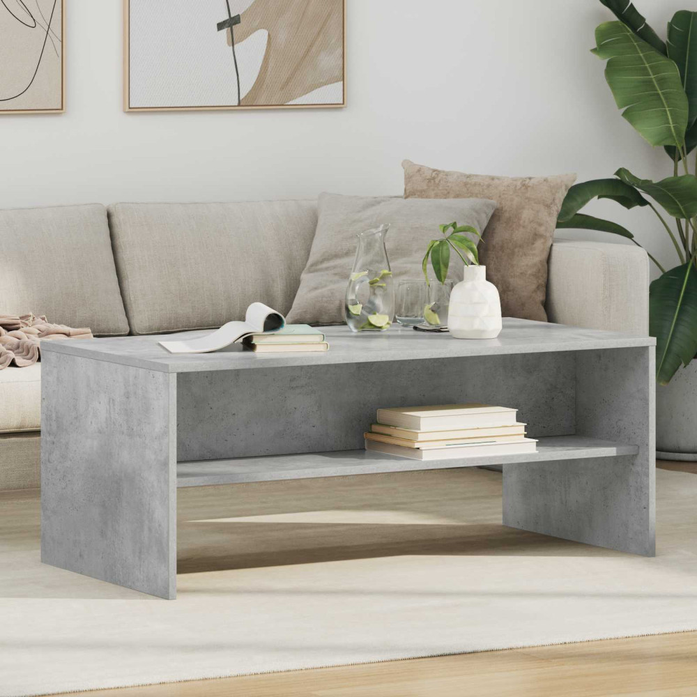 Produktbild för Kaffeebord Betonggrå 100 x 50 x 40 cm Konstruerat trä