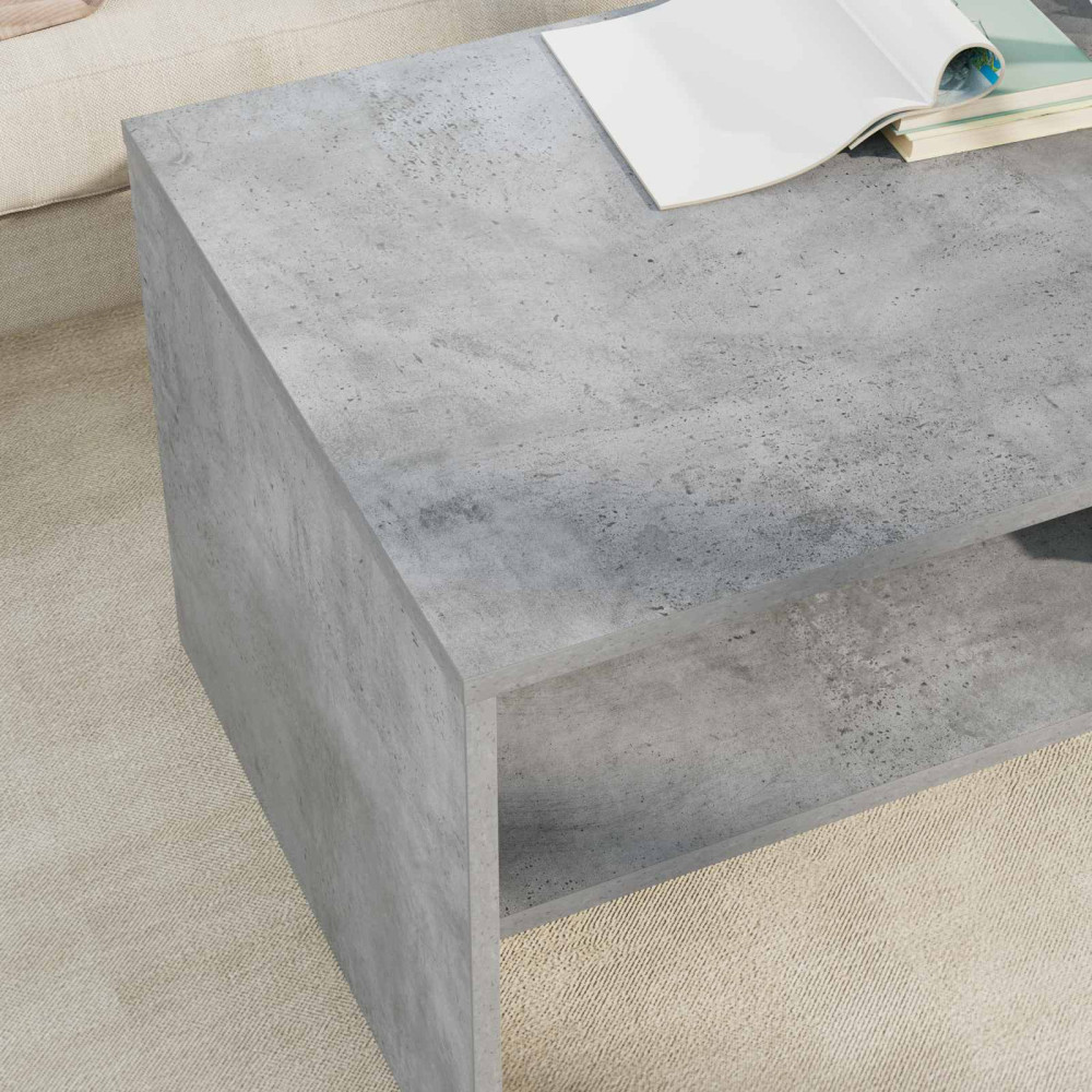 Produktbild för Kaffeebord Betonggrå 100 x 50 x 40 cm Konstruerat trä