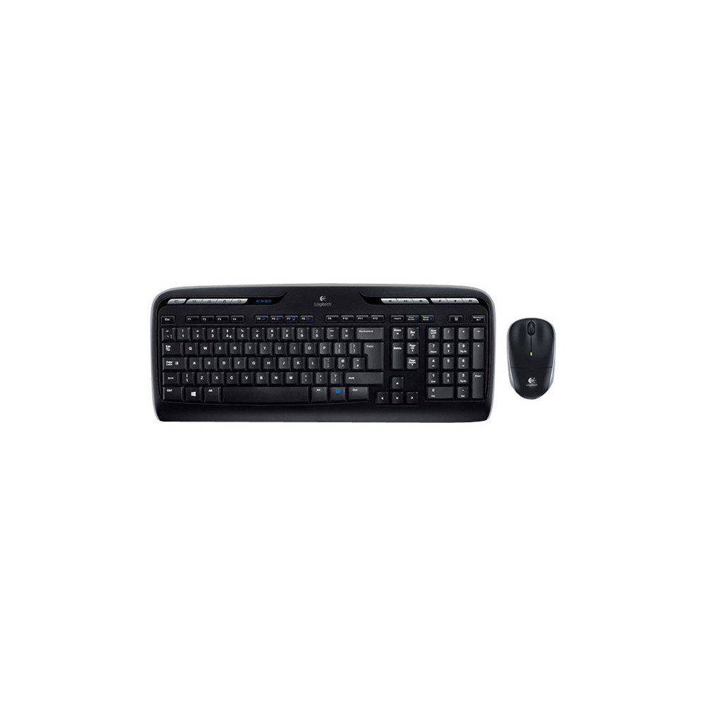 Produktbild för Logitech Wireless Combo MK330 - sats med tangentbord och mus - brittisk - svart Inmatningsenhet