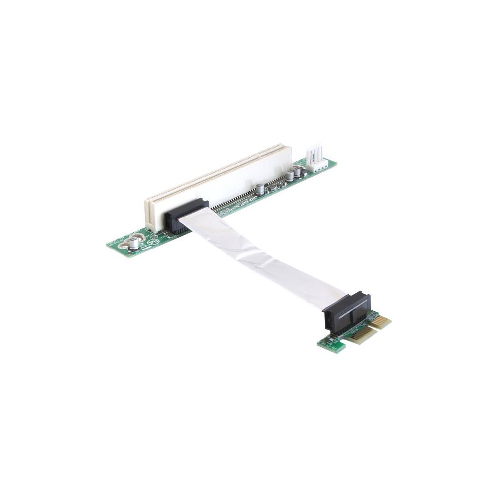 Produktbild för Delock Riser card PCI Express x1 > PCI 32Bit 5 V with flexible cable - kort för stigare