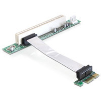 Produktbild för Delock Riser card PCI Express x1 > PCI 32Bit 5 V with flexible cable - kort för stigare