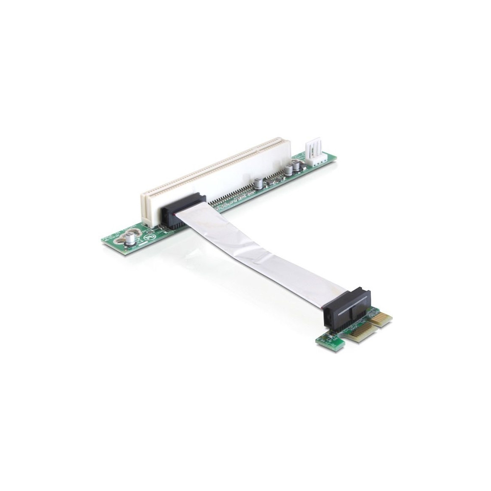 Produktbild för Delock Riser card PCI Express x1 > PCI 32Bit 5 V with flexible cable - kort för stigare
