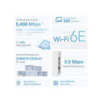 Produktbild för TP-Link Deco XE75 Pro V1 - Wifi-system - Wi-Fi 6 - skrivbordsmodell