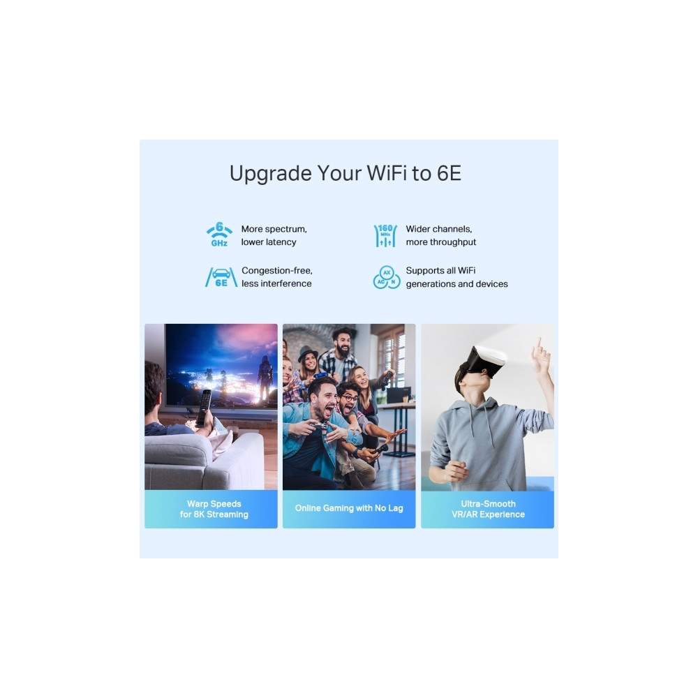 Produktbild för TP-Link Deco XE75 Pro V1 - Wifi-system - Wi-Fi 6 - skrivbordsmodell
