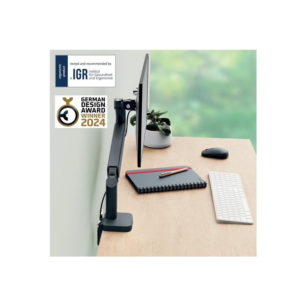 Produktbild för Leitz Ergo monteringssats - för LCD-display - space saving - mörkgrå