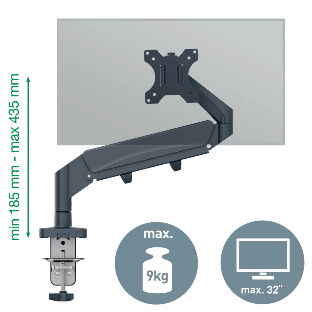 Produktbild för Leitz Ergo monteringssats - för LCD-display - space saving - mörkgrå
