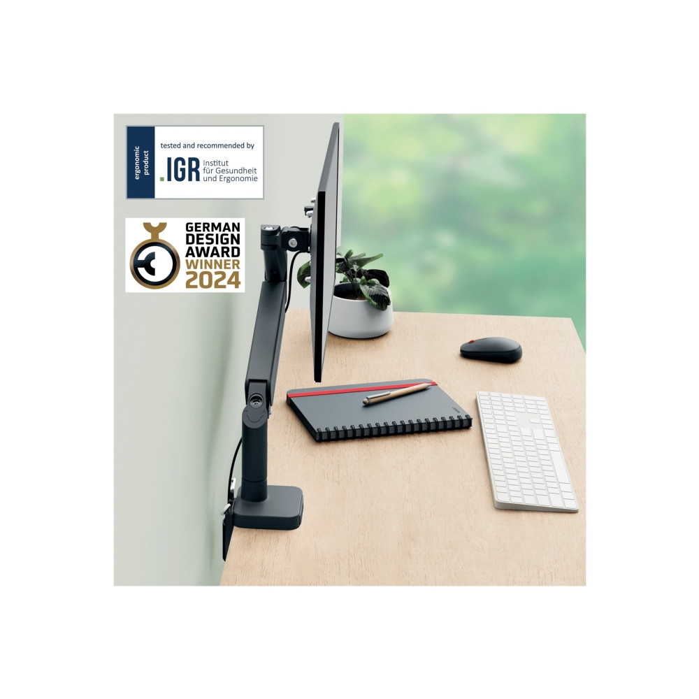 Produktbild för Leitz Ergo monteringssats - för LCD-display - space saving - mörkgrå