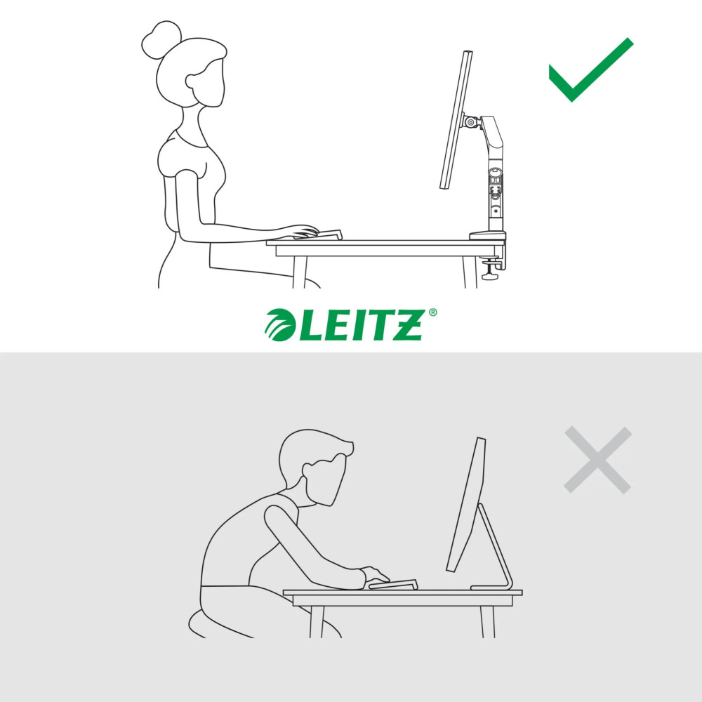 Produktbild för Leitz Ergo monteringssats - för LCD-display - space saving - mörkgrå