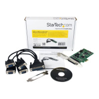 Produktbild för StarTech.com PCI express PCIe seriellt kombokort med 4 portar – 2x RS232 2x RS422/RS485 - seriell adapter - PCI Express x1 - 4 portar