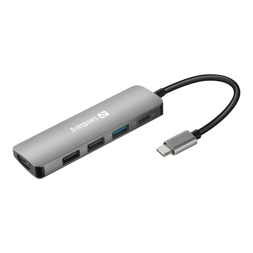 Produktbild för Sandberg USB-C Dock HDMI+3xUSB+PD 100W - dockningsstation - USB-C - HDMI