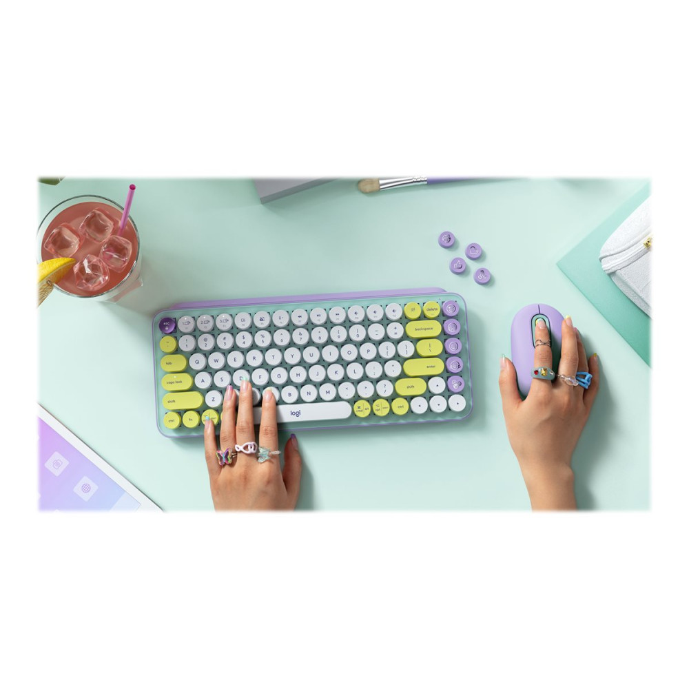Produktbild för Logitech POP Keys - tangentbord - QWERTY - hela norden - daydream Inmatningsenhet