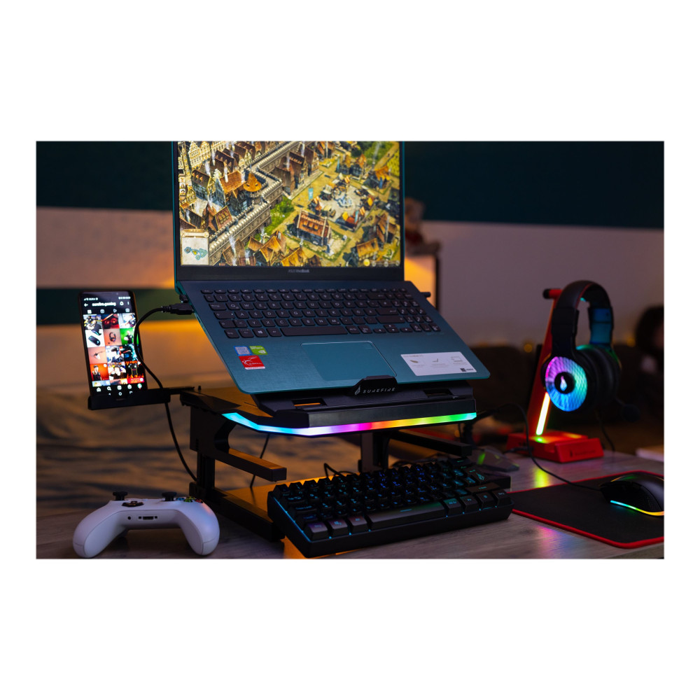 Produktbild för SureFire Portus X2 - ställ för bärbar dator - multifunktion, spel, RGB