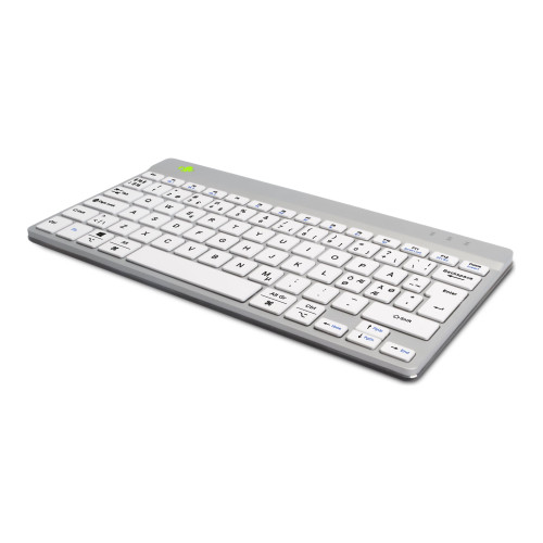 R-Go Tools R-Go Compact Break - tangentbord - med integrerad bromsindikator - QWERTY - Nordisk - vit Inmatningsenhet - Tangentbord