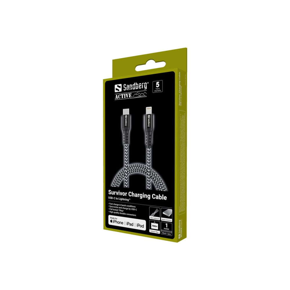 Produktbild för Sandberg Survivor Lightning-kabel - Lightning / USB - 1 m